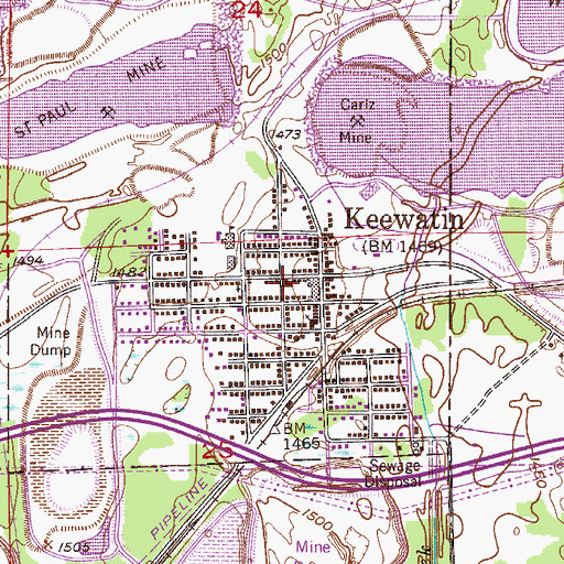 Topographic Map of Keewatin Police Department, MN