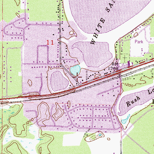 Topographic Map of Baxter Police Department, MN