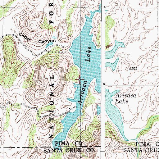 Topographic Map of Chimney Canyon, AZ