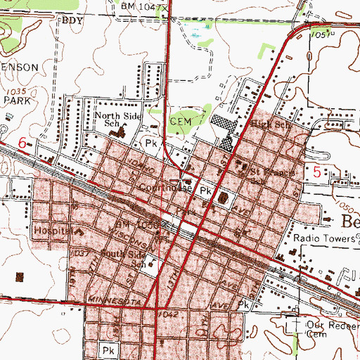 Topographic Map of Swift County Jail, MN