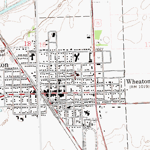 Topographic Map of Traverse County Jail, MN