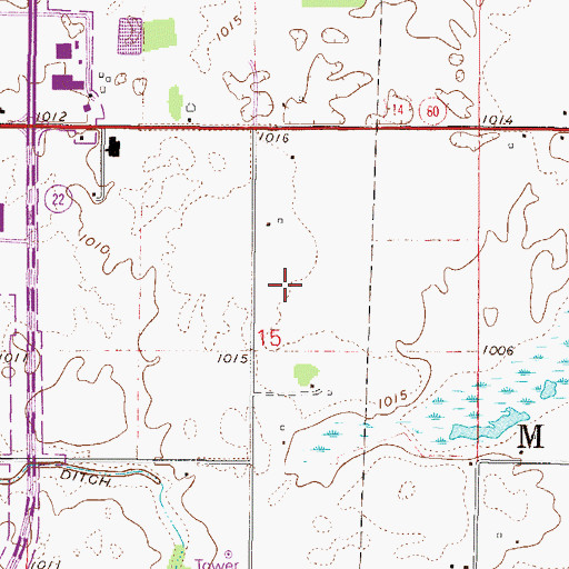 Topographic Map of Blue Earth County Jail, MN