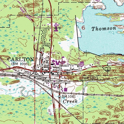 Topographic Map of Carlton County Jail, MN
