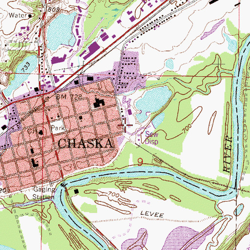 Topographic Map of Carver County Jail, MN