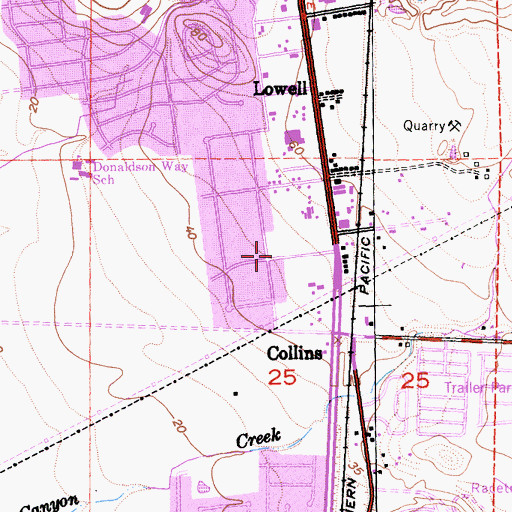 Topographic Map of American Canyon Post Office, CA