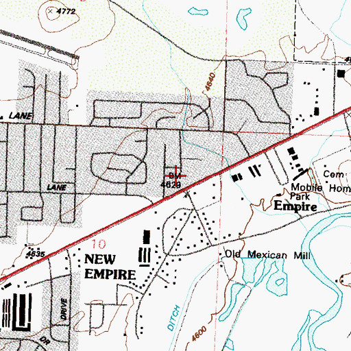 Topographic Map of Ormsby Post Office, NV