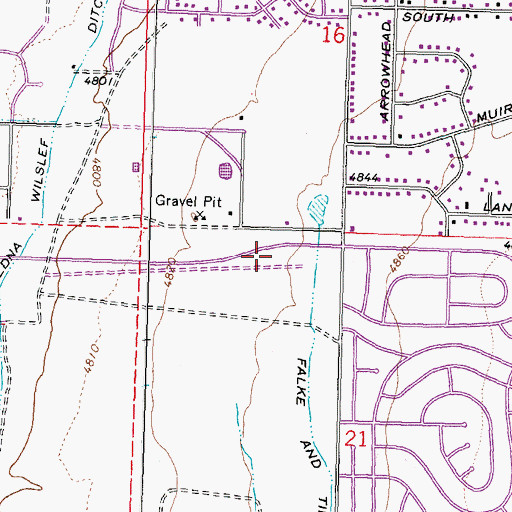 Topographic Map of Ranchos Post Office, NV