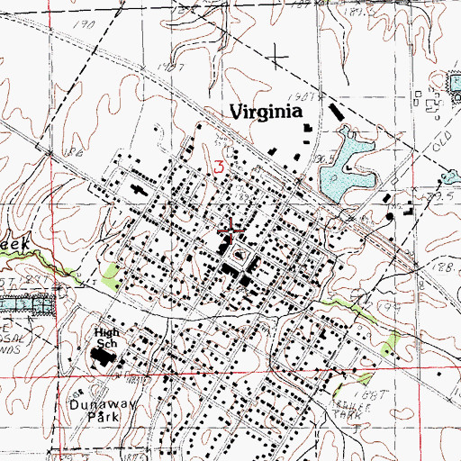 Topographic Map of Cass County Sheriff's Office, IL