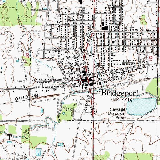 Topographic Map of Bridgeport Police Department, IL