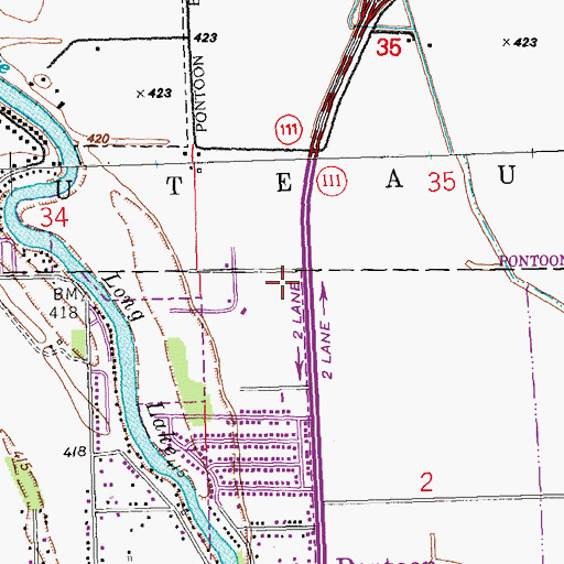 Topographic Map of Pontoon Beach Police Department, IL