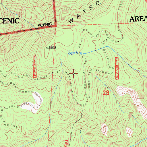 Topographic Map of Watson Cabin, CA