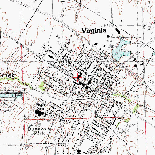 Topographic Map of Virginia Police Department, IL