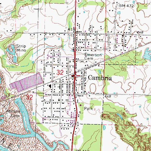 Topographic Map of Cambria Police Department, IL