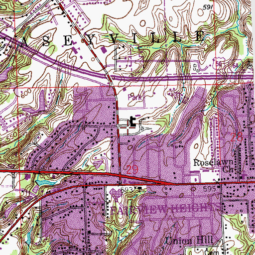 Topographic Map of Fairview Heights Police Department, IL