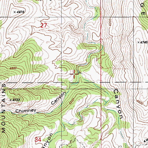 Topographic Map of Chimney Canyon, AZ