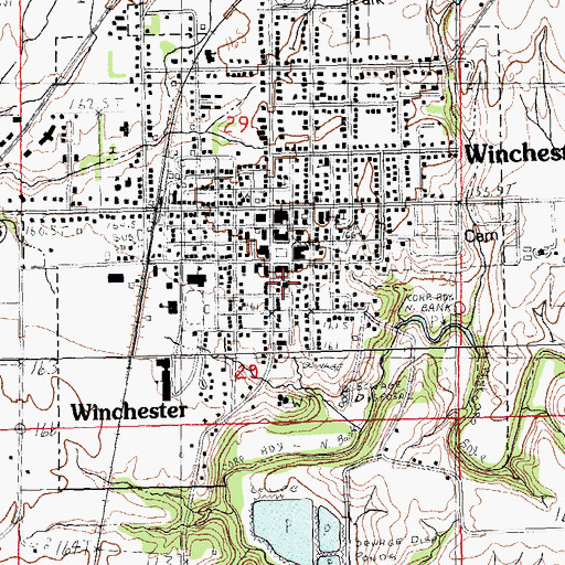 Topographic Map of Winchester Police Department, IL