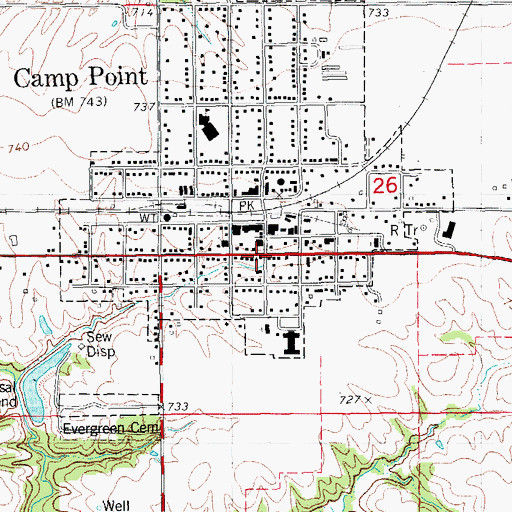 Topographic Map of Camp Point Police Department, IL