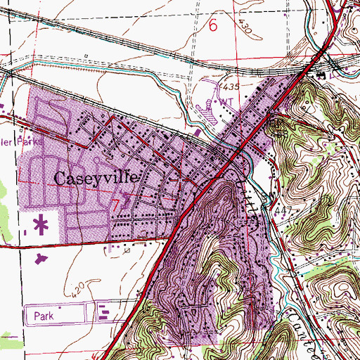 Topographic Map of Caseyville Police Department, IL