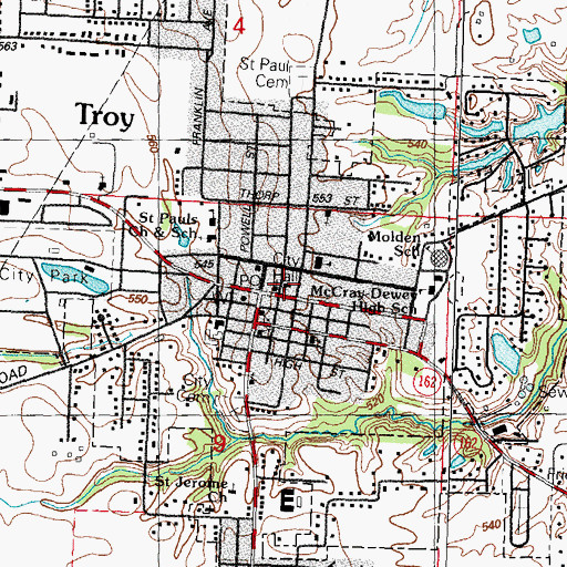 Topographic Map of Troy Police Department, IL