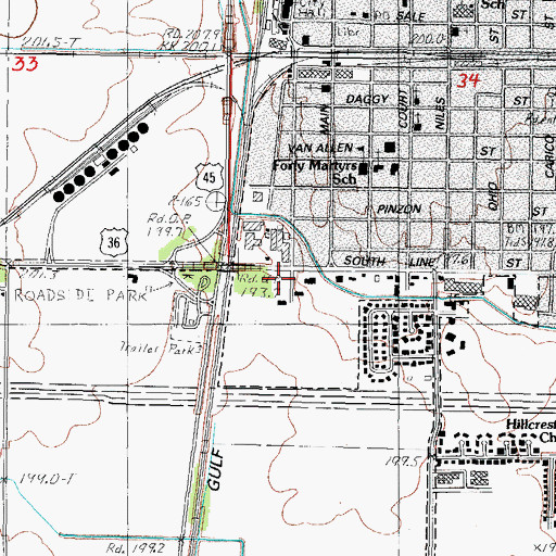 Topographic Map of Douglas County Sheriff's Office, IL