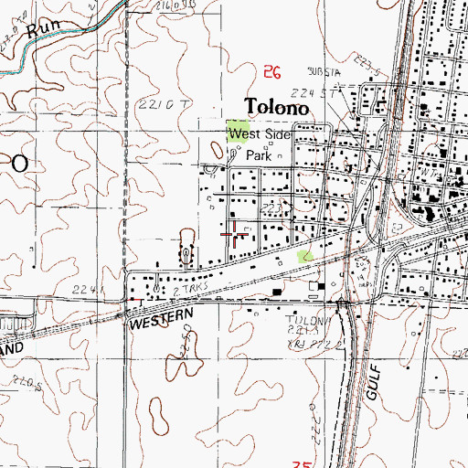 Topographic Map of Tolono Village Police Department, IL