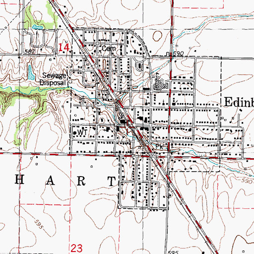 Topographic Map of Edinburg Police Department, IL