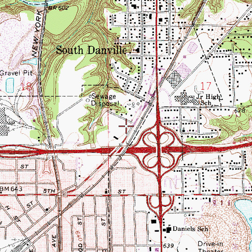 Topographic Map of Tilton Police Dept, IL