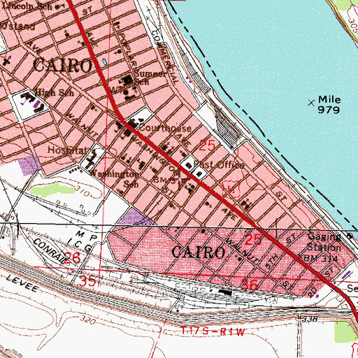 Topographic Map of Cairo Police Department, IL