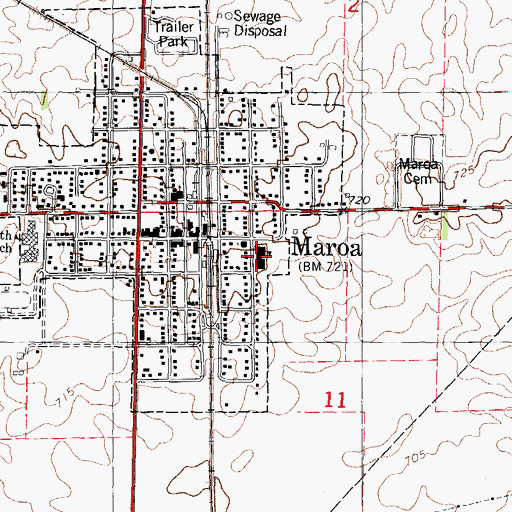 Topographic Map of Maroa Police Department, IL