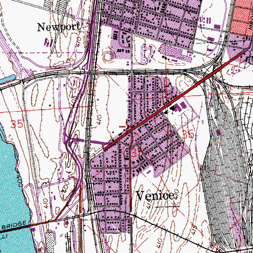 Topographic Map of Venice Police Department, IL