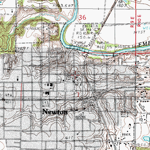 Topographic Map of Jasper County Sheriff's Office, IL