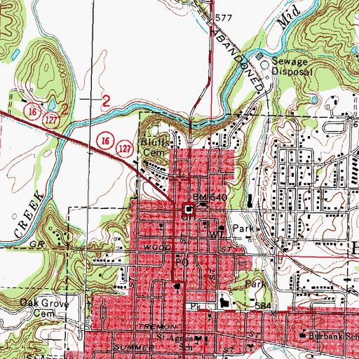 Topographic Map of Montgomery County Police Department, IL