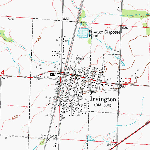 Topographic Map of Irvington Police Department, IL