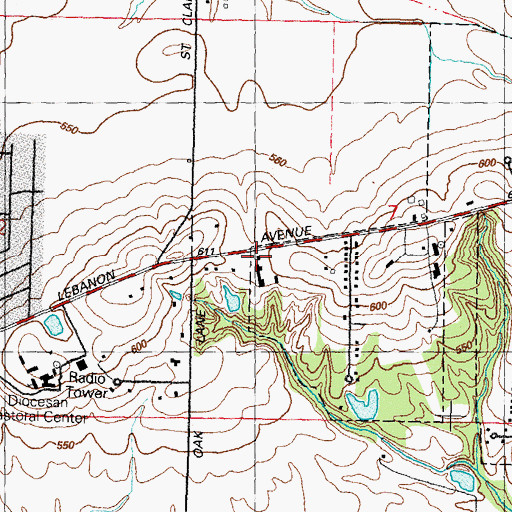Topographic Map of Shiloh Police Department, IL