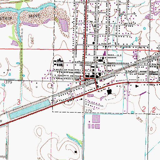 Topographic Map of Carrier Mills Police Department, IL