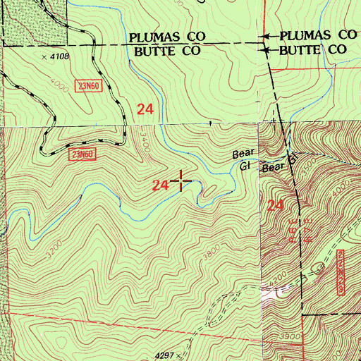 Topographic Map of Horseshoe Mine, CA