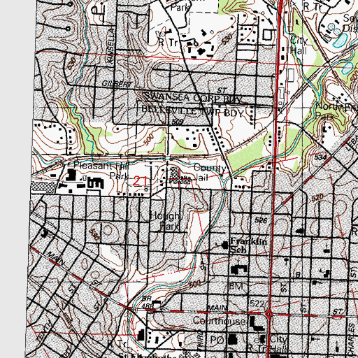 Topographic Map of Saint Clair County Sheriff's Office, IL