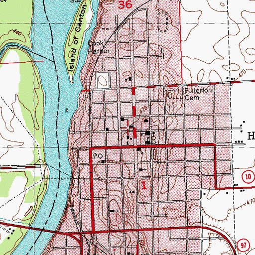 Topographic Map of Mason County Sheriff's Office, IL