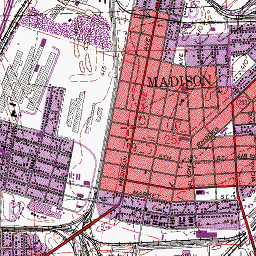 Topographic Map of Madison Police Department, IL