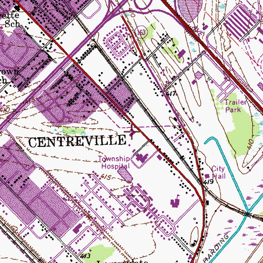 Topographic Map of Centreville Police Department, IL