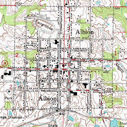 Topographic Map of Edwards County Sheriff's Office, IL