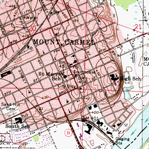 Topographic Map of Wabash County Sheriff's Office, IL