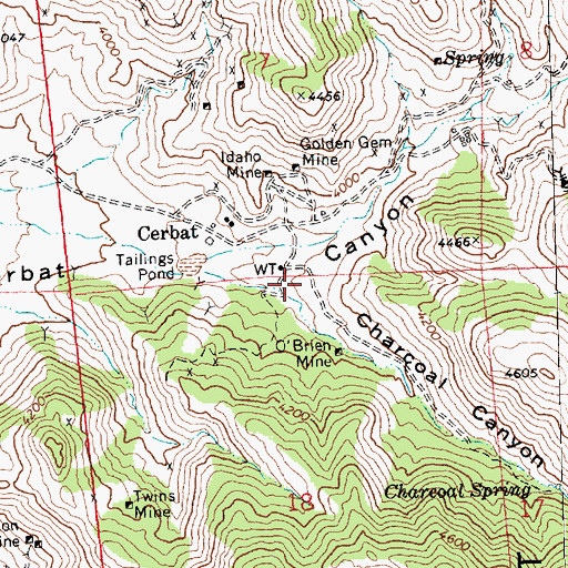 Topographic Map of Charcoal Canyon, AZ