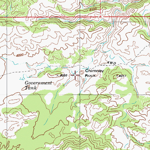 Topographic Map of Chimney Rock, AZ