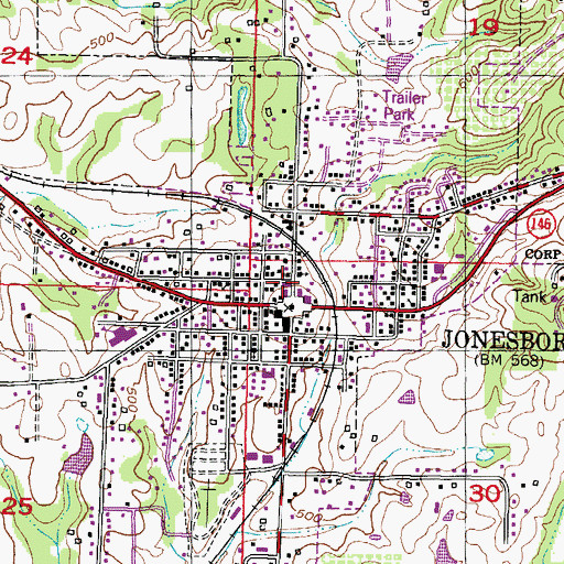 Topographic Map of Union County Sheriff's Office, IL
