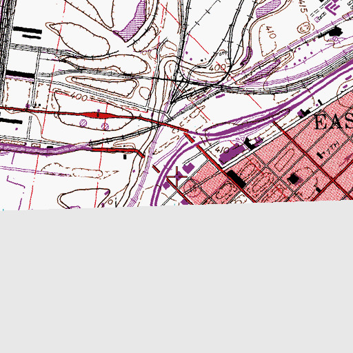 Topographic Map of East Saint Louis Police Department, IL