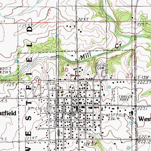 Topographic Map of Westfield Police Department, IL