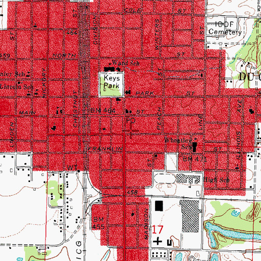 Topographic Map of Du Quoin Police Department, IL