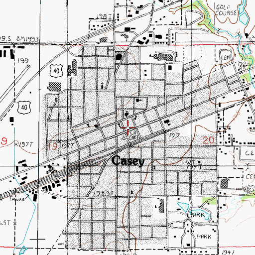 Topographic Map of Casey Police Department, IL