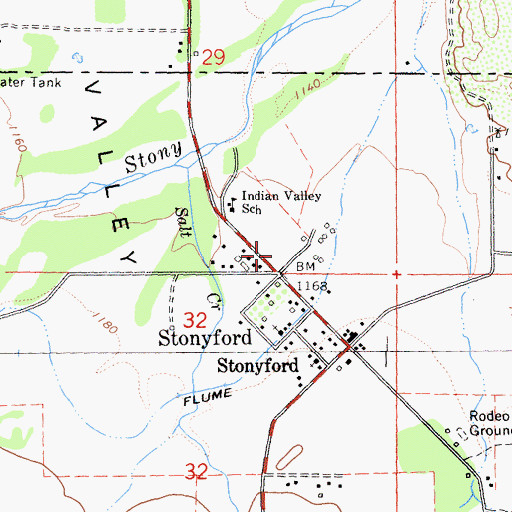 Topographic Map of Stonyford Work Center, CA